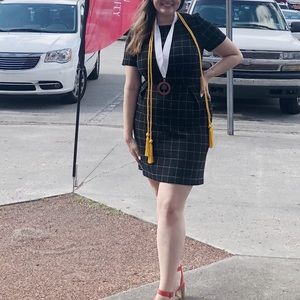 H&M Size 10 Black Printed Dress